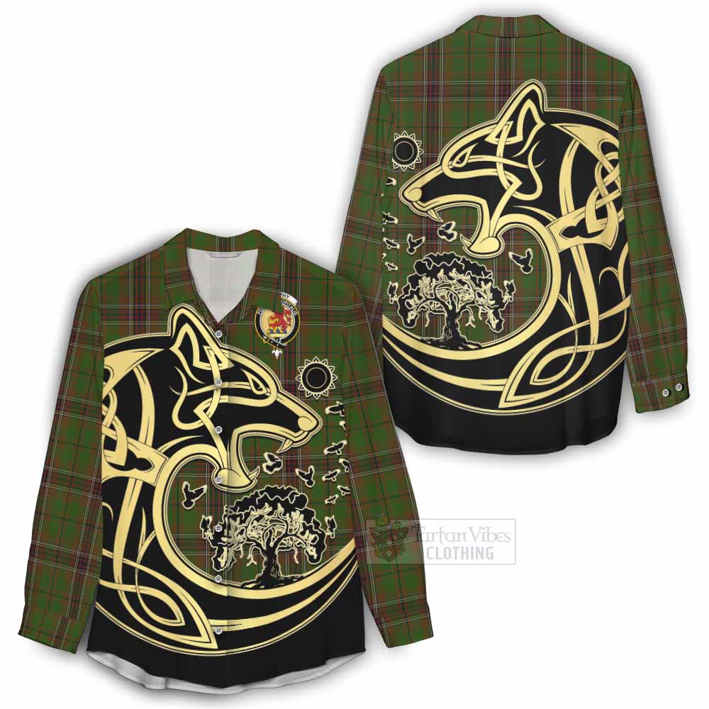 Murphy Tartan Women's Casual Shirt with Family Crest Celtic Wolf Style - Tartan Vibes Clothing