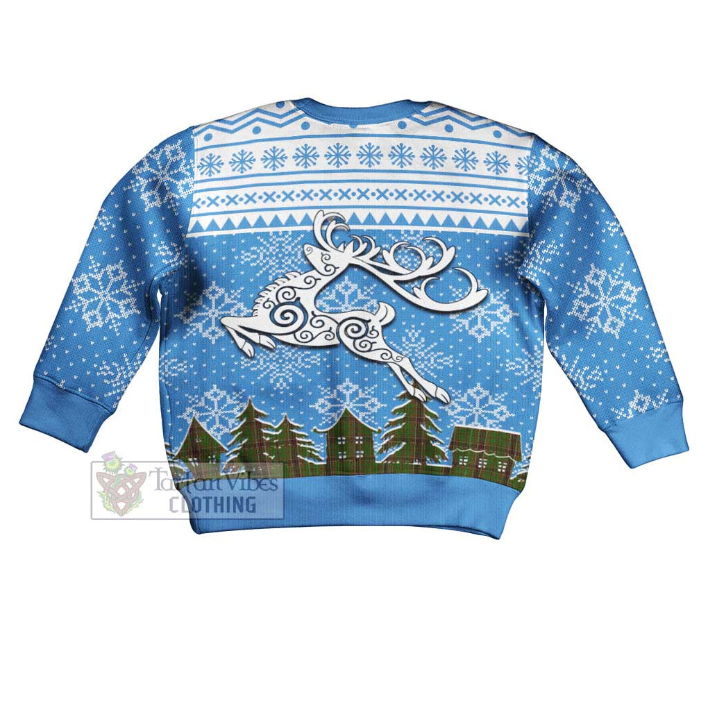 Murphy Clan Christmas Kid Ugly Sweater with Tartan and Celtic Reindeer Style - Tartan Vibes Clothing