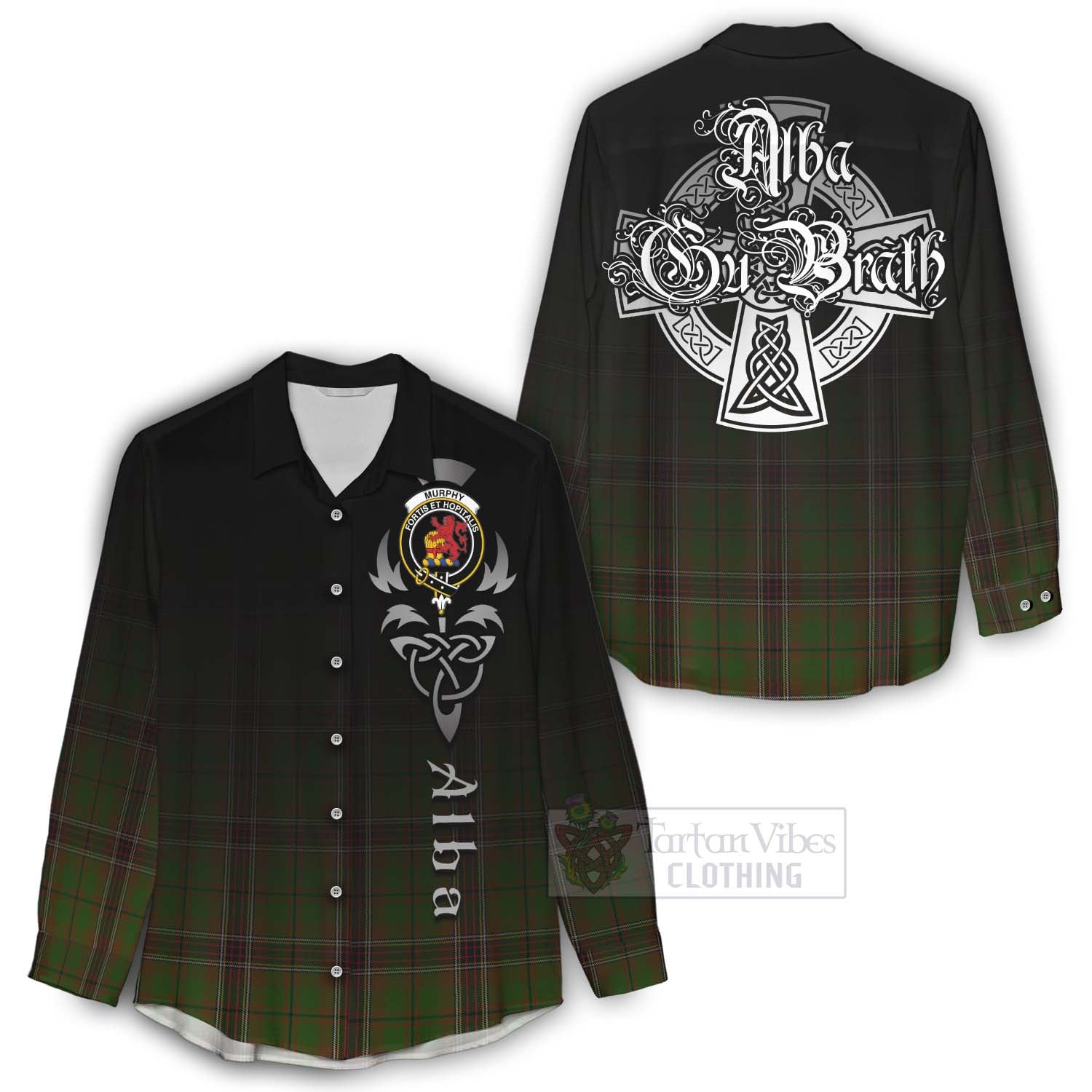 Murphy Tartan Women's Casual Shirt Featuring Alba Gu Brath Family Crest Celtic Inspired - Tartan Vibes Clothing