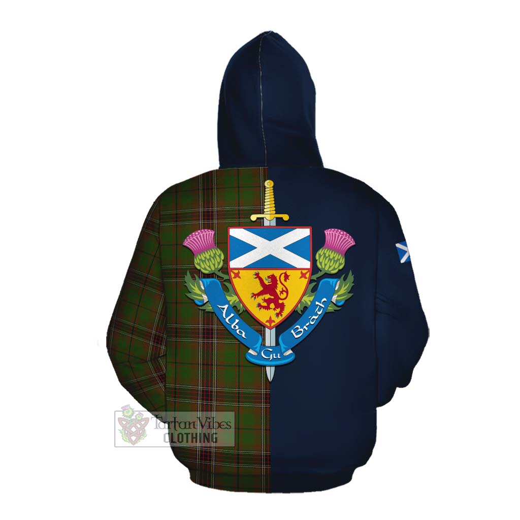 Murphy Tartan Cotton Hoodie Alba with Scottish Lion Royal Arm Half Style Pullover Hoodie - Tartan Vibes Clothing
