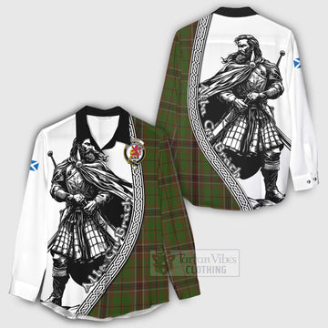Murphy Tartan Clan Crest Women's Casual Shirt with Highlander Warrior Celtic Style - Tartan Vibes Clothing