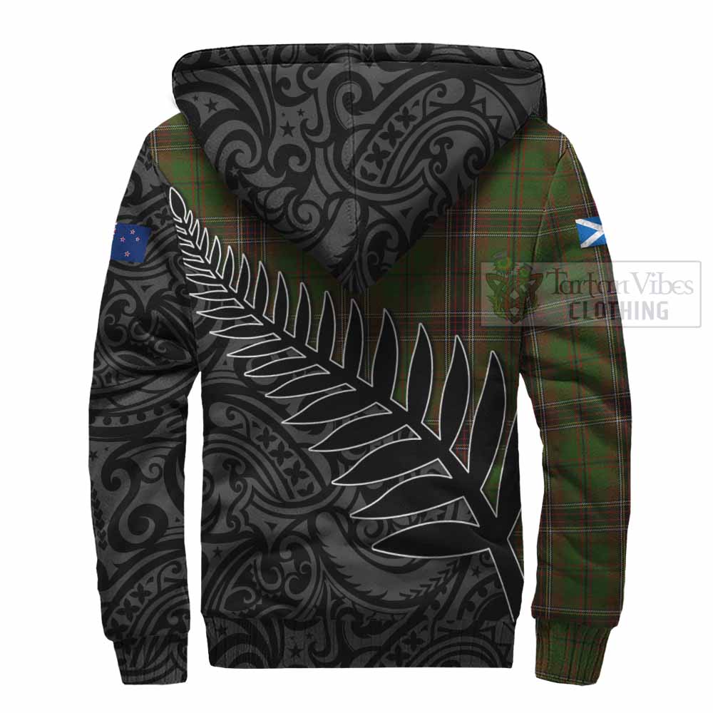 Tartan Vibes Clothing Murphy Crest Tartan Sherpa Hoodie with New Zealand Silver Fern Half Style