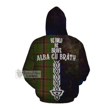 Tartan Vibes Clothing Murphy Tartan Family Crest Cotton Hoodie Alba Gu Brath Be Brave Lion Ancient Style