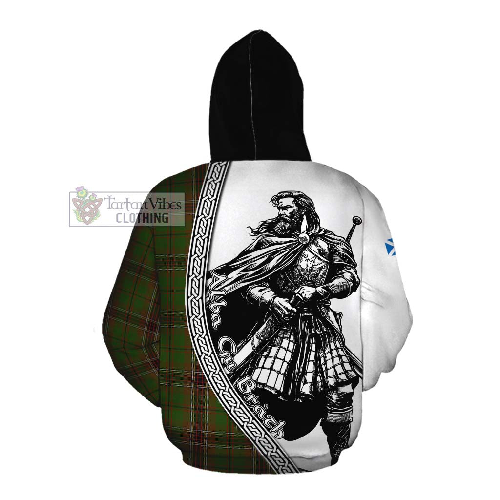 Murphy Tartan Clan Crest Cotton Hoodie with Highlander Warrior Celtic Style Pullover Hoodie - Tartan Vibes Clothing