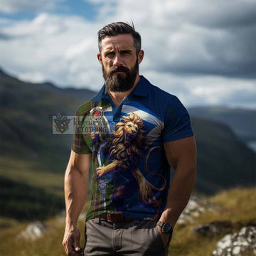 Murphy Tartan Family Crest Men's Polo Shirt with Scottish Majestic Lion - Tartan Vibes Clothing