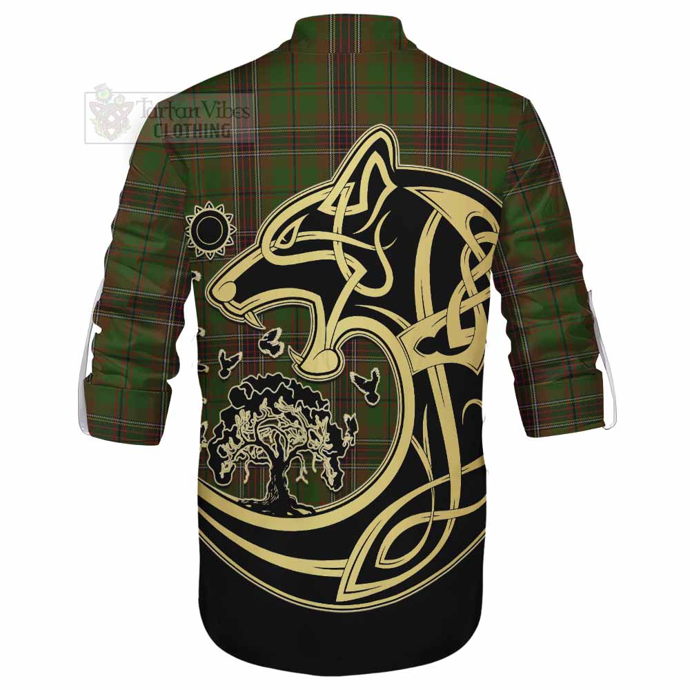Murphy Tartan Ghillie Kilt Shirt with Family Crest Celtic Wolf Style - Tartan Vibes Clothing