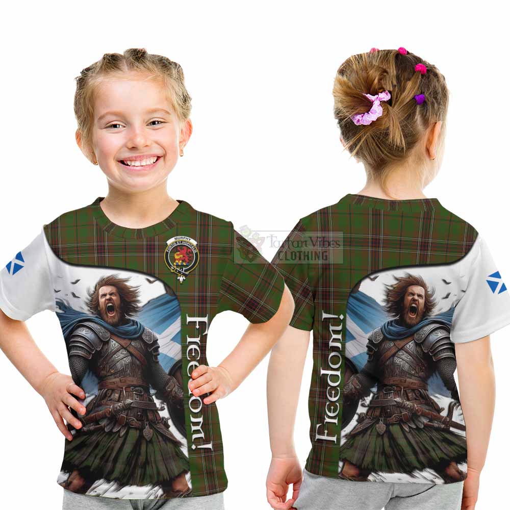 Tartan Vibes Clothing Murphy Crest Tartan Kid T-Shirt Inspired by the Freedom of Scottish Warrior