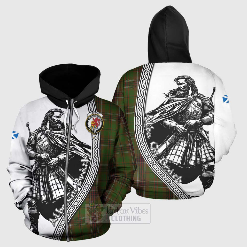 Murphy Tartan Clan Crest Hoodie with Highlander Warrior Celtic Style - Tartan Vibes Clothing
