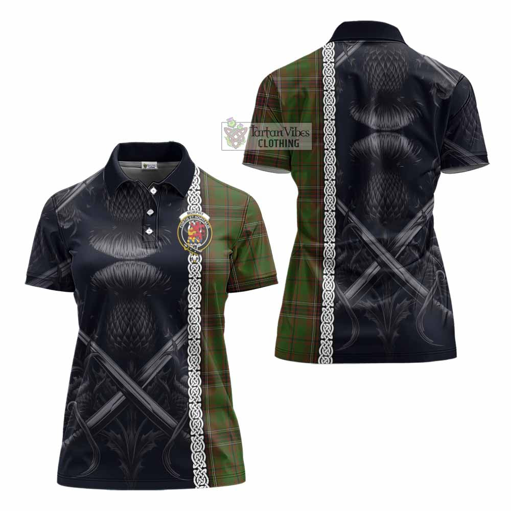 Murphy Tartan Women's Polo Shirt with Family Crest Cross Sword Thistle Celtic Vibes - Tartan Vibes Clothing