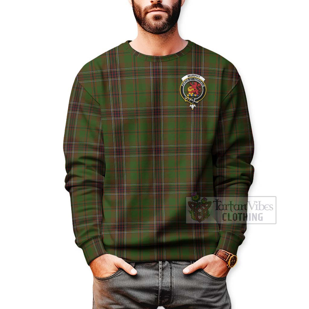Murphy Tartan Sweatshirt with Family Crest Celtic Skull Style - Tartan Vibes Clothing