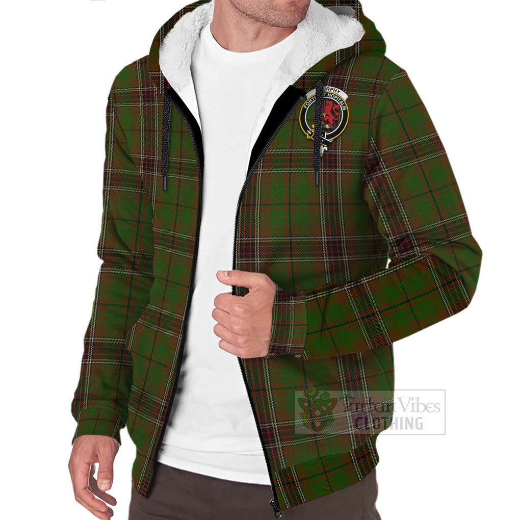 Murphy Tartan Sherpa Hoodie with Family Crest Celtic Skull Style Unisex - Tartan Vibes Clothing