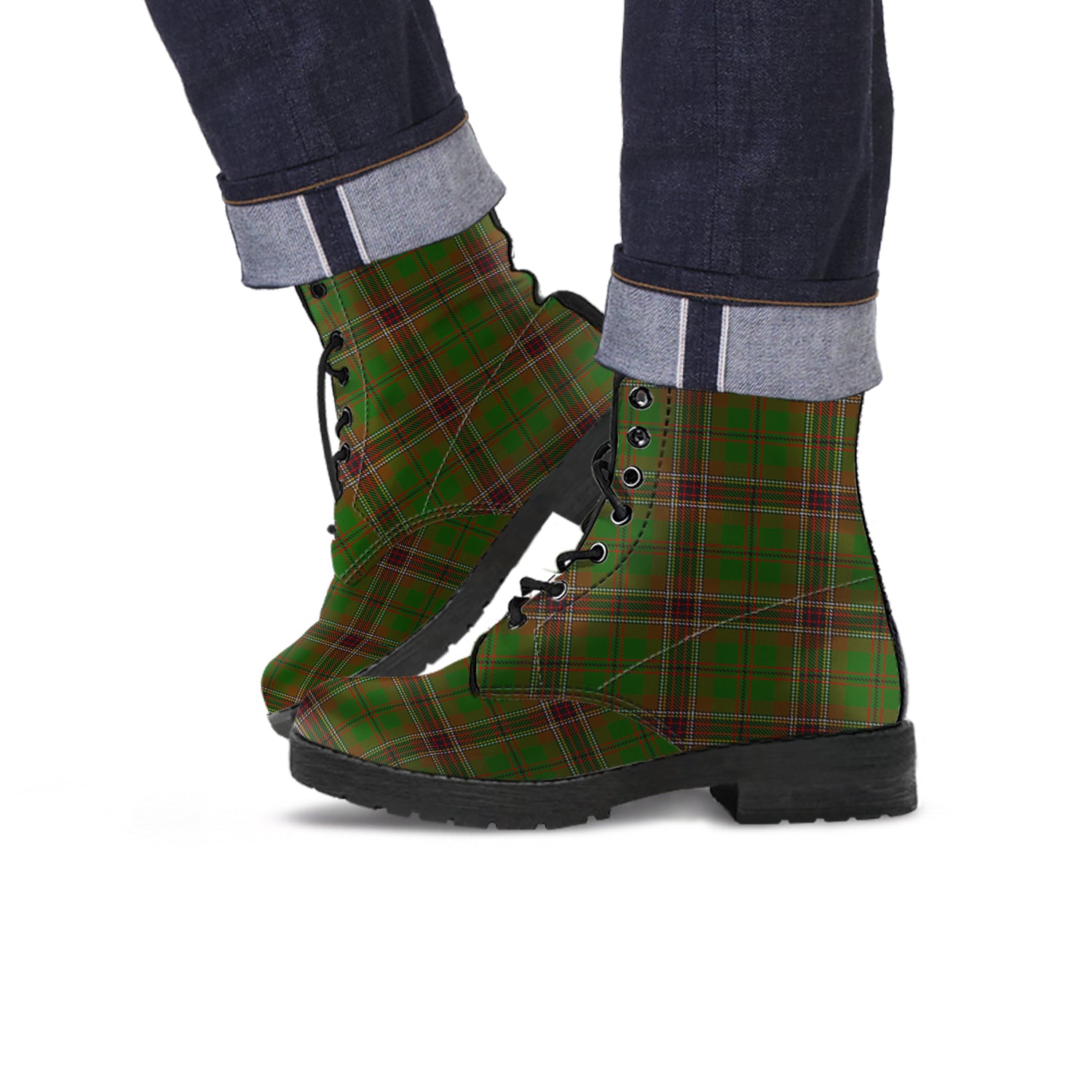 Murphy Tartan Leather Boots - Tartan Vibes Clothing