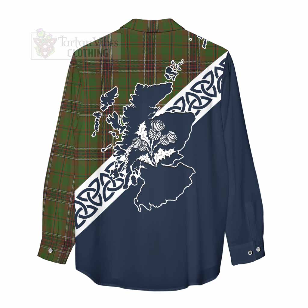 Murphy Tartan Women's Casual Shirt Featuring Thistle and Scotland Map - Tartan Vibes Clothing