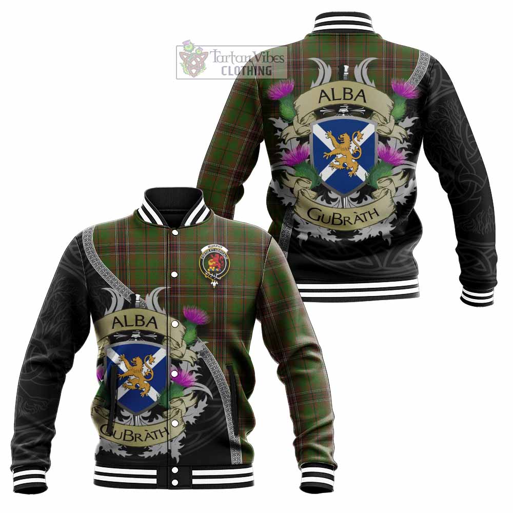 Murphy Tartan Family Crest Baseball Jacket Lion Rampant Royal Thistle Shield Celtic Inspired - Tartan Vibes Clothing