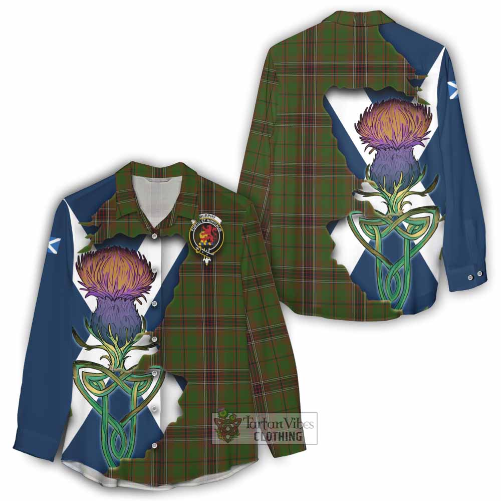 Tartan Vibes Clothing Murphy Tartan Family Crest Women's Casual Shirt Scottish Thistle Celtic Inspired