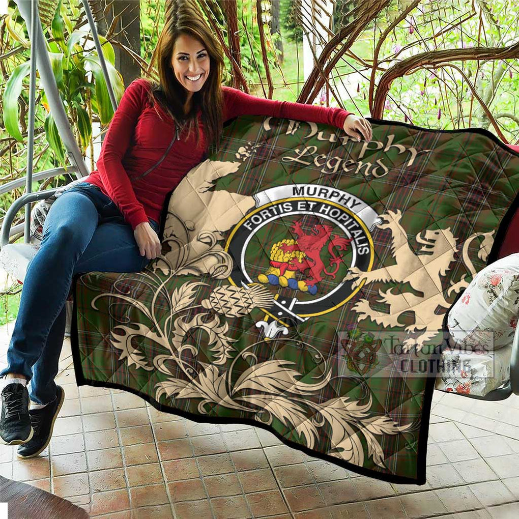 Tartan Vibes Clothing Murphy Tartan Quilt with Family Crest and Scottish Symbol Style
