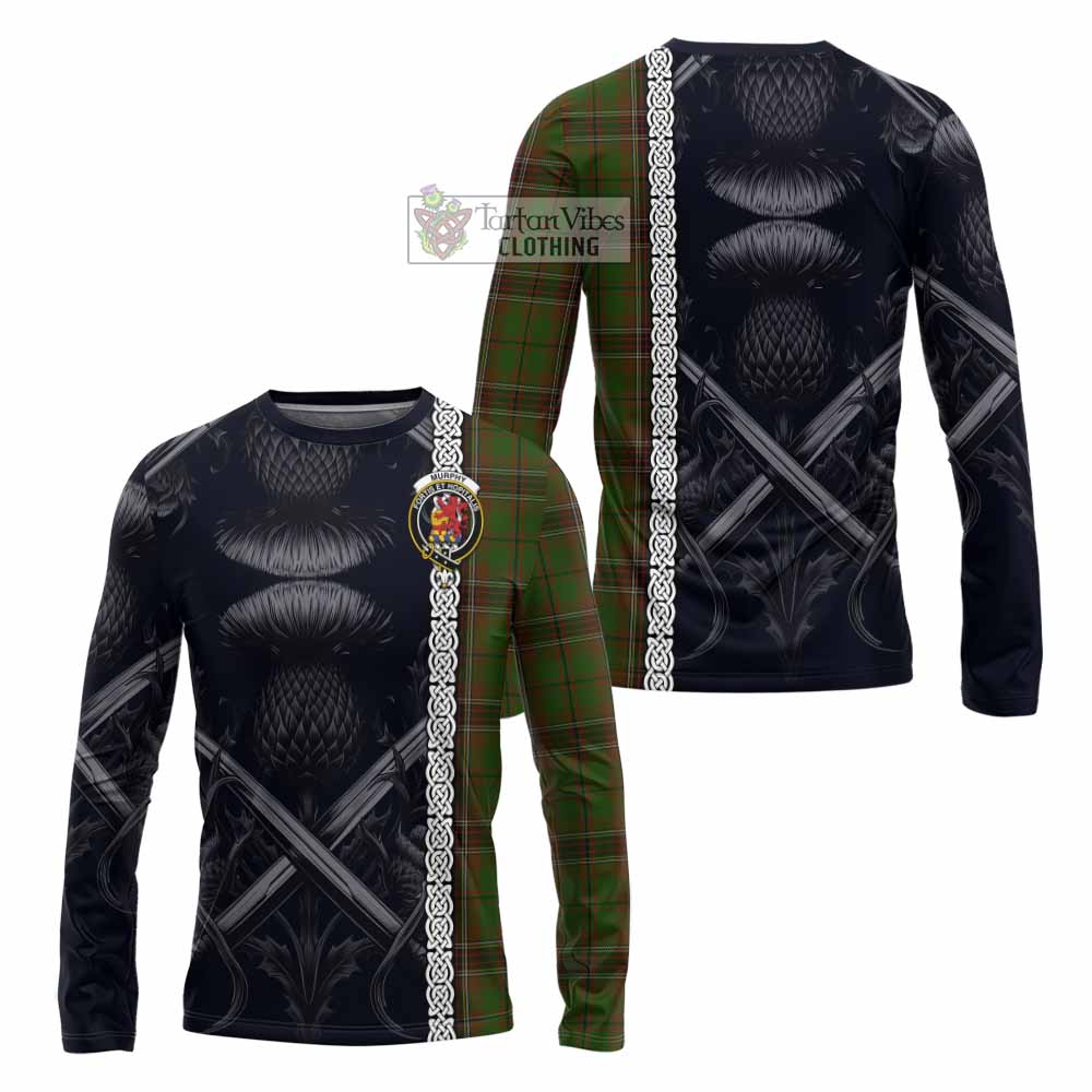 Murphy Tartan Long Sleeve T-Shirt with Family Crest Cross Sword Thistle Celtic Vibes - Tartan Vibes Clothing