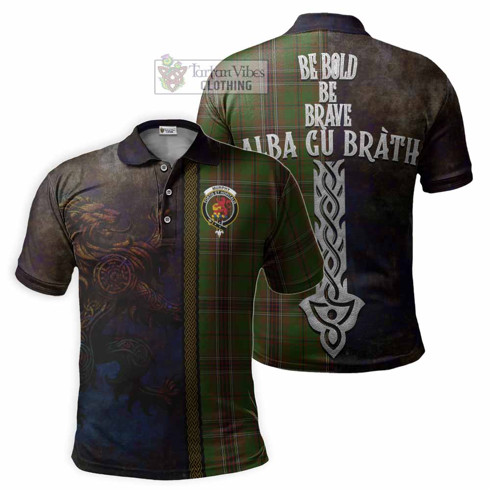 Murphy Tartan Family Crest Polo Shirt Alba Gu Brath Be Brave Lion Ancient Style - Tartan Vibes Clothing