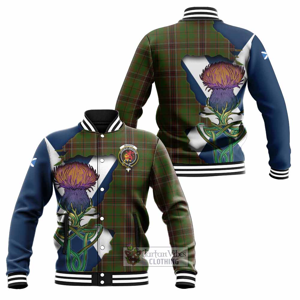 Murphy Tartan Family Crest Baseball Jacket Scottish Thistle Celtic Inspired - Tartan Vibes Clothing