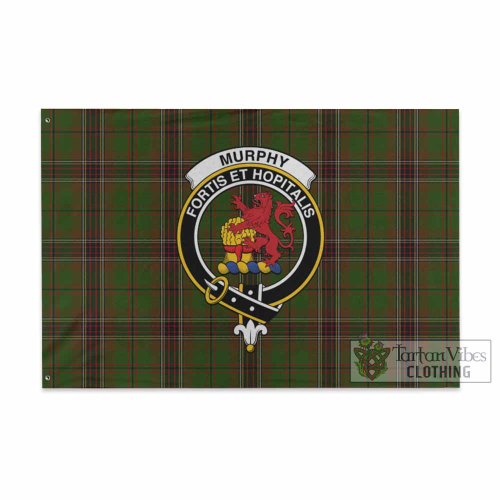 Tartan Vibes Clothing Murphy Tartan House Flag with Family Crest