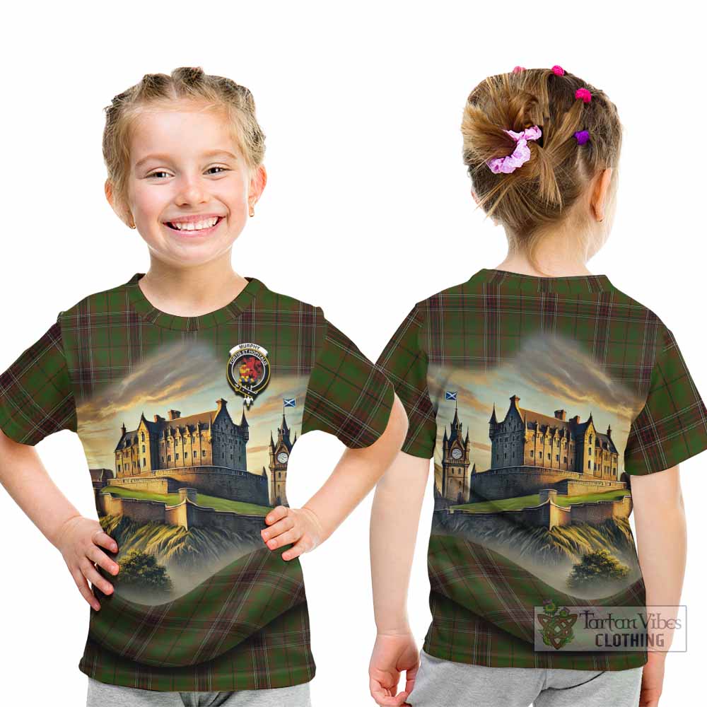 Murphy Tartan Family Crest Kid T-Shirt with Scottish Ancient Castle Style - Tartan Vibes Clothing