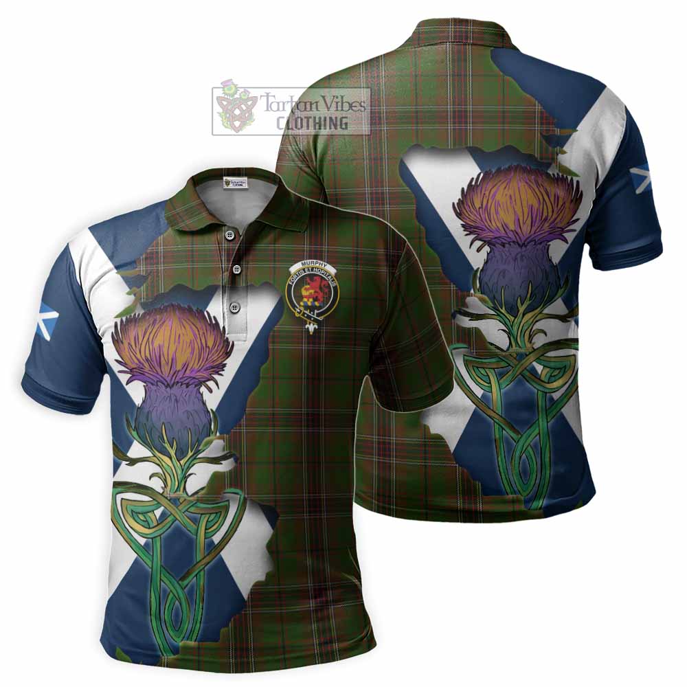 Tartan Vibes Clothing Murphy Tartan Family Crest Polo Shirt Scottish Thistle Celtic Inspired