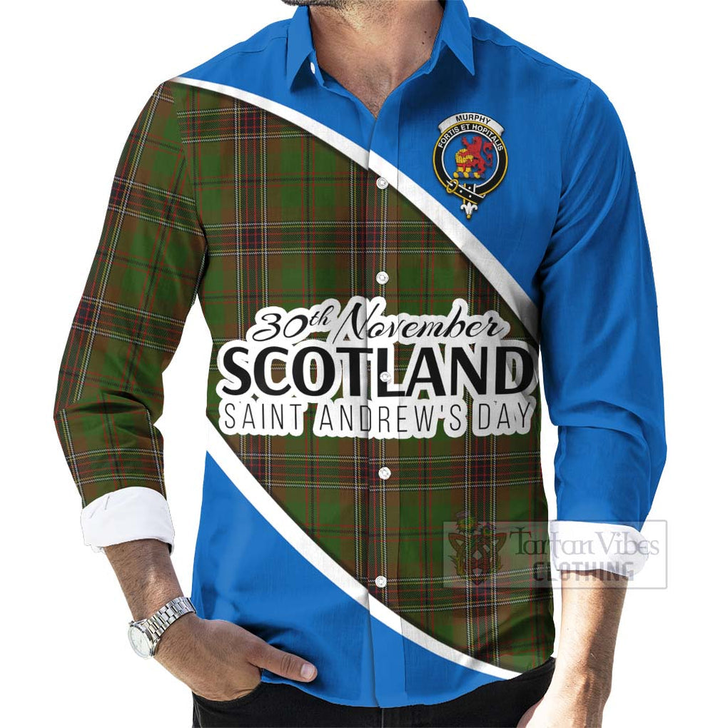Murphy Family Crest Tartan Long Sleeve Button Shirt Celebrate Saint Andrew's Day in Style - Tartan Vibes Clothing