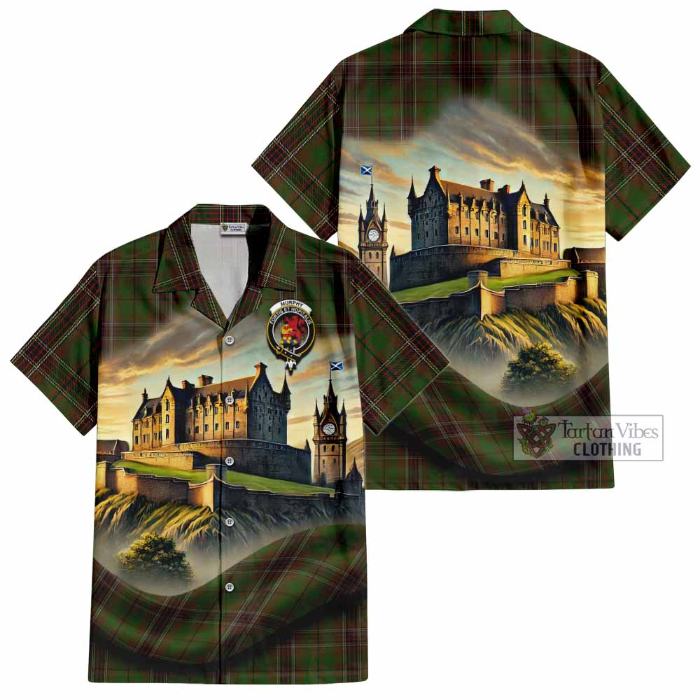 Murphy Tartan Family Crest Hawaiian Shirt with Scottish Ancient Castle Style - Tartan Vibes Clothing