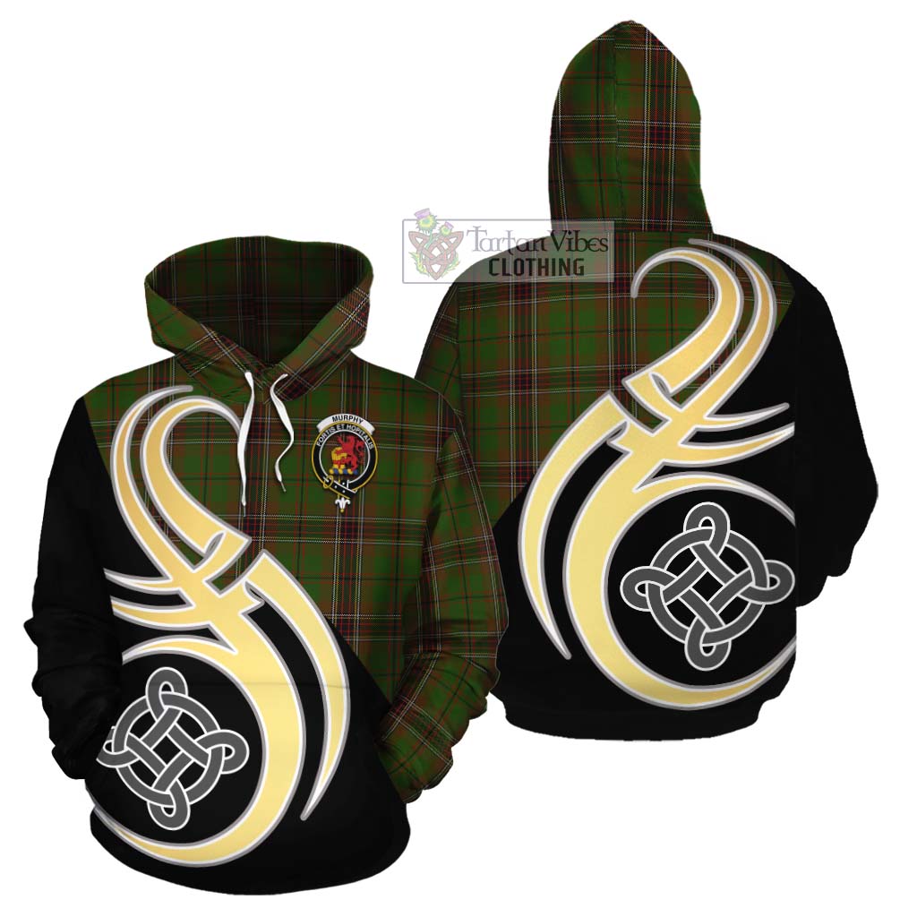 Murphy Tartan Cotton Hoodie with Family Crest and Celtic Symbol Style Zip Hoodie - Tartan Vibes Clothing