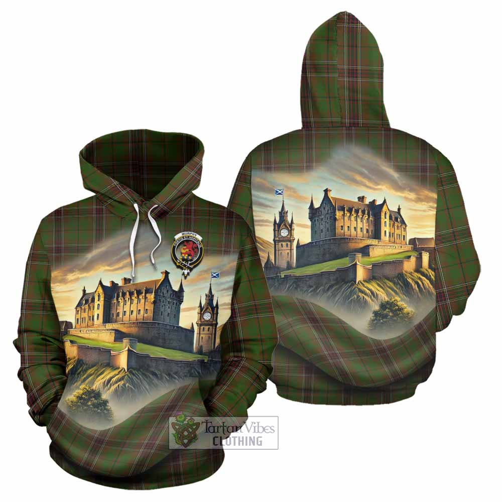 Murphy Tartan Family Crest Hoodie with Scottish Ancient Castle Style - Tartan Vibes Clothing