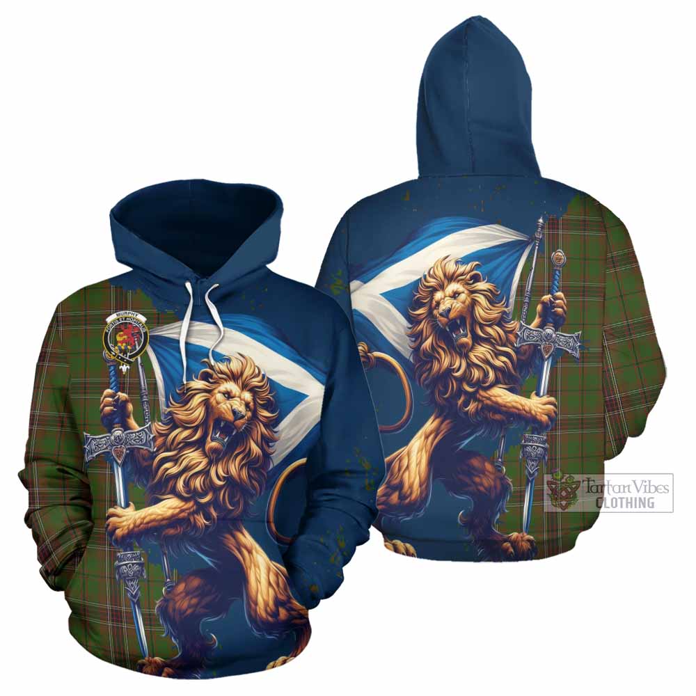 Murphy Tartan Family Crest Hoodie with Scottish Majestic Lion - Tartan Vibes Clothing