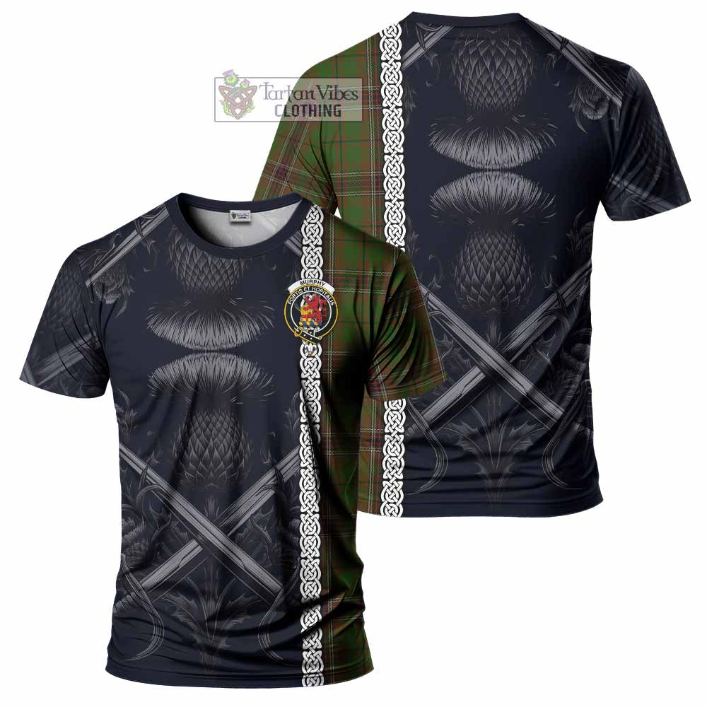 Murphy Tartan T-Shirt with Family Crest Cross Sword Thistle Celtic Vibes - Tartan Vibes Clothing