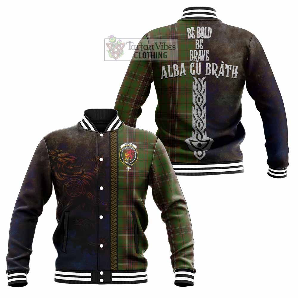 Murphy Tartan Family Crest Baseball Jacket Alba Gu Brath Be Brave Lion Ancient Style - Tartan Vibes Clothing
