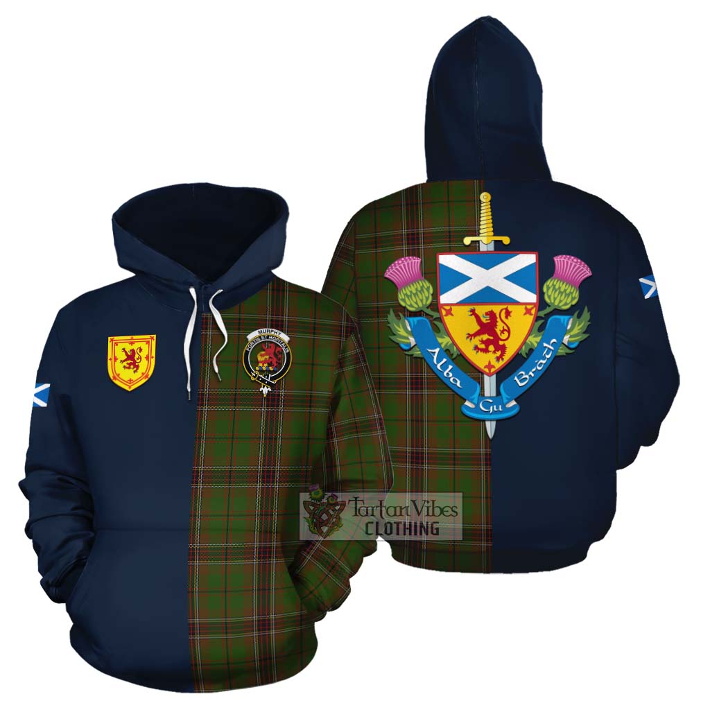 Murphy Tartan Cotton Hoodie Alba with Scottish Lion Royal Arm Half Style Zip Hoodie - Tartan Vibes Clothing