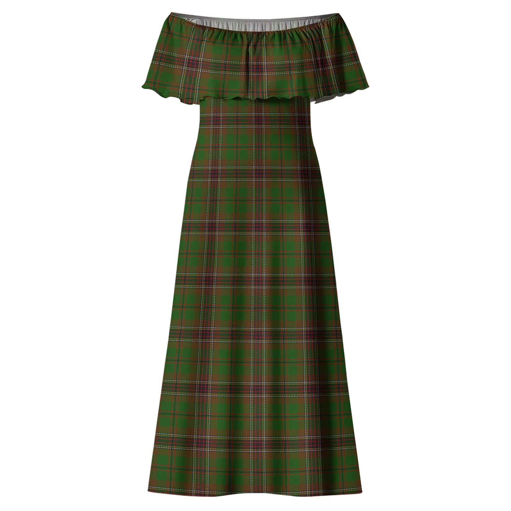 Murphy Tartan Off Shoulder Long Dress - Tartan Vibes Clothing