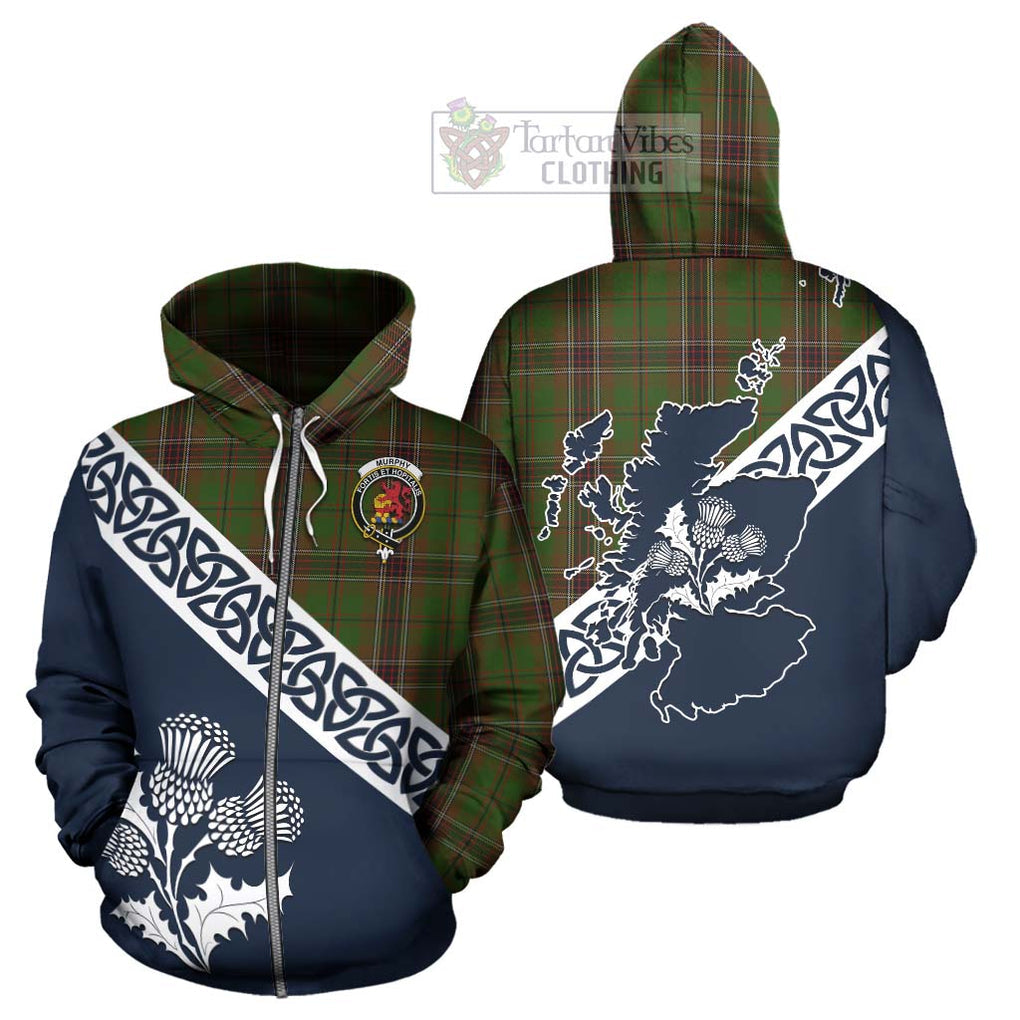 Murphy Tartan Hoodie Featuring Thistle and Scotland Map - Tartan Vibes Clothing