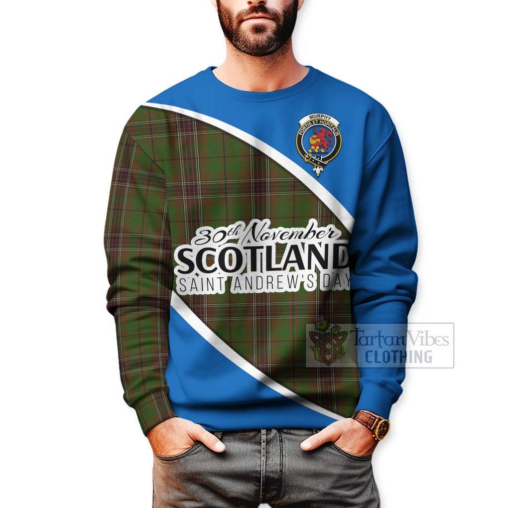 Murphy Family Crest Tartan Sweatshirt Celebrate Saint Andrew's Day in Style - Tartan Vibes Clothing