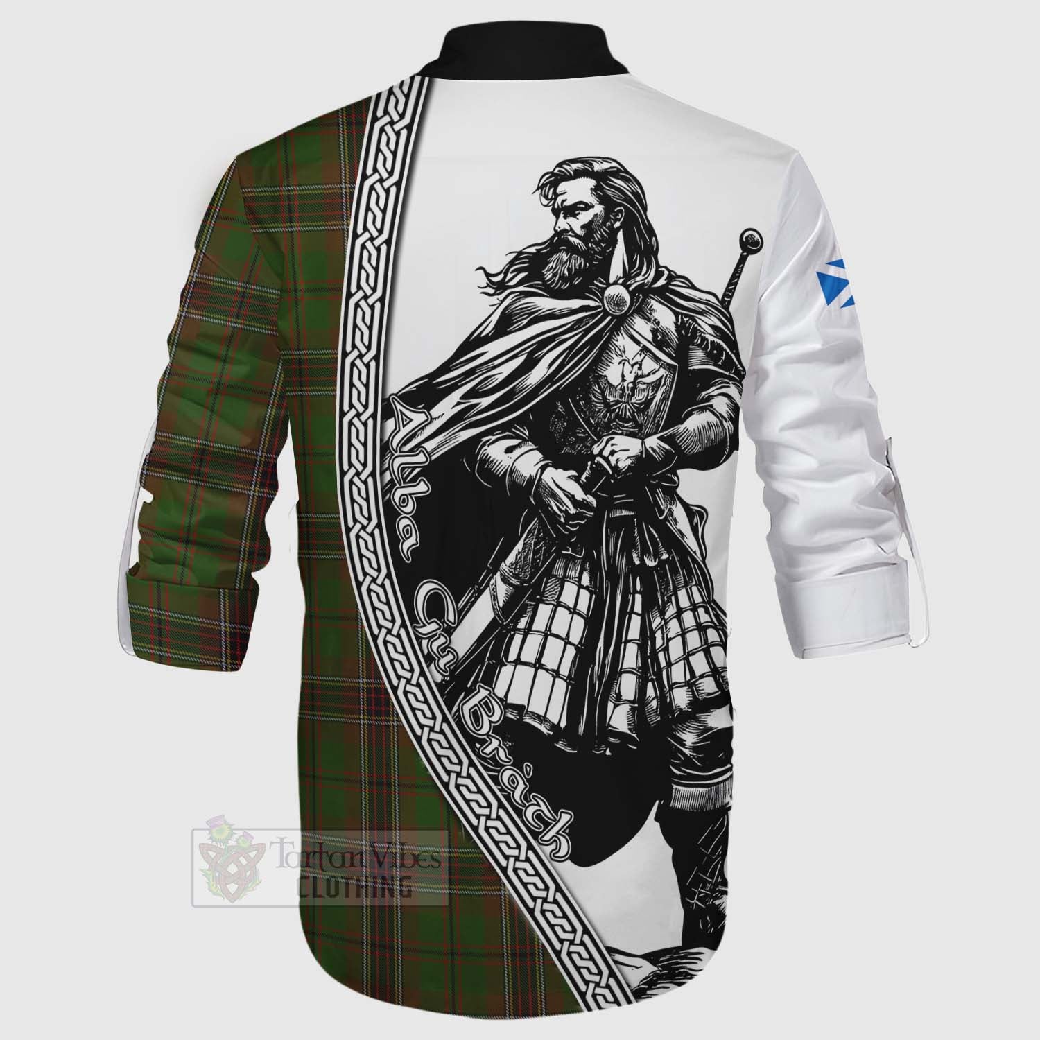 Murphy Tartan Clan Crest Ghillie Kilt Shirt with Highlander Warrior Celtic Style - Tartan Vibes Clothing