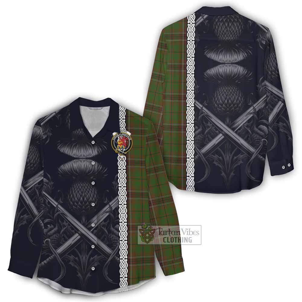 Murphy Tartan Women's Casual Shirt with Family Crest Cross Sword Thistle Celtic Vibes - Tartan Vibes Clothing