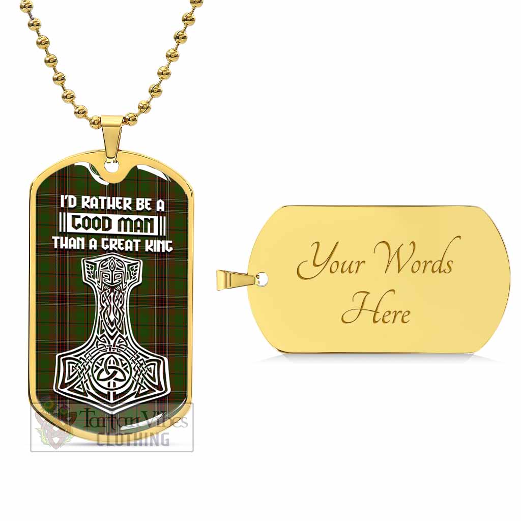 Murphy Tartan Dog Tag Necklace Viking Mjolnir Style Gold Yes - Tartan Vibes Clothing