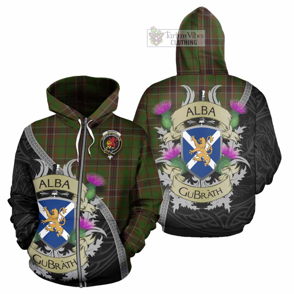 Murphy Tartan Family Crest Hoodie Lion Rampant Royal Thistle Shield Celtic Inspired Zip Hoodie - Tartan Vibes Clothing