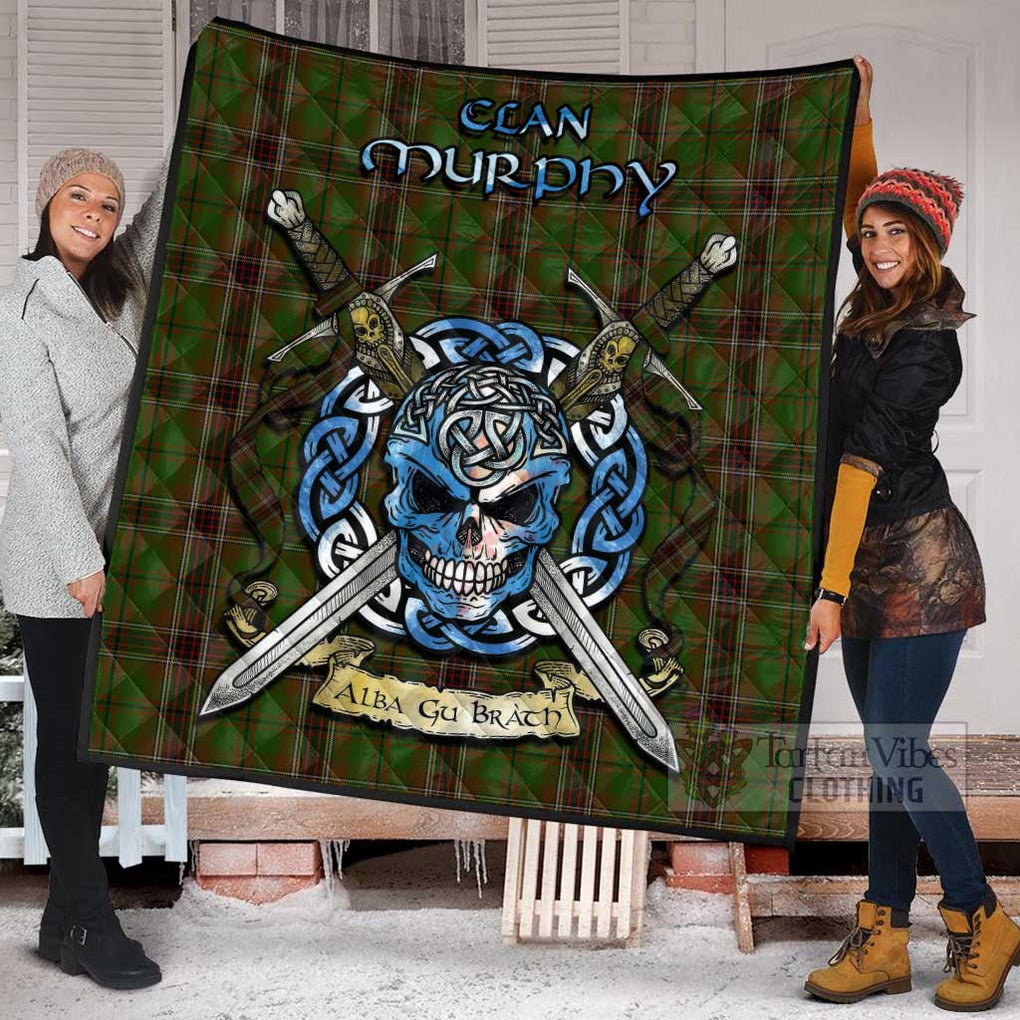 Murphy Tartan Quilt with Celtic Skull Alba Gu Brath Style - Tartan Vibes Clothing
