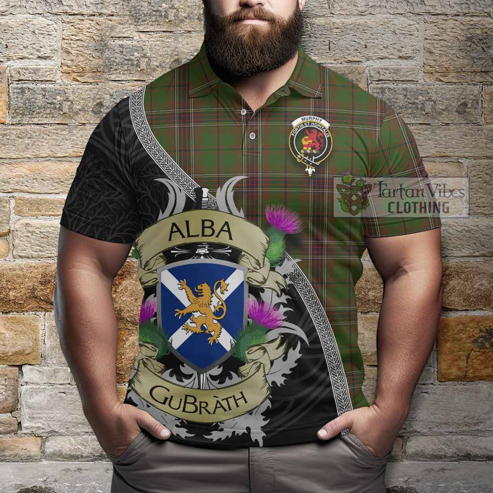 Murphy Tartan Family Crest Polo Shirt Lion Rampant Royal Thistle Shield Celtic Inspired - Tartan Vibes Clothing