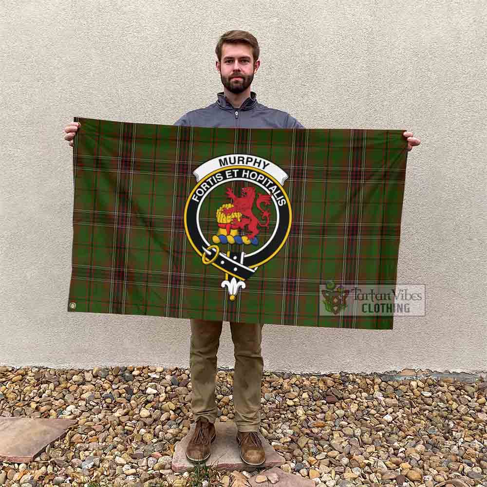 Tartan Vibes Clothing Murphy Tartan House Flag with Family Crest