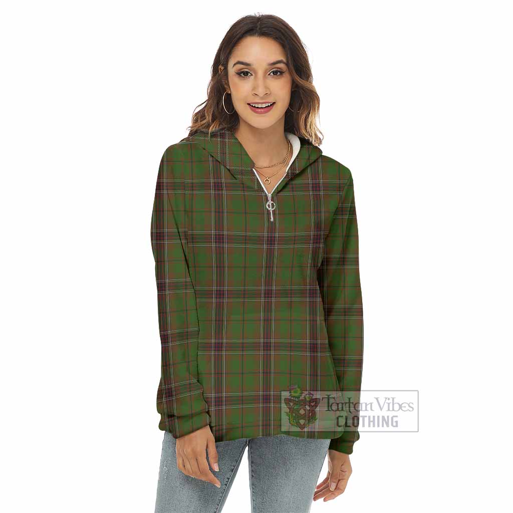 Murphy Tartan Women's Borg Fleece Hoodie with Half Zip - Tartan Vibes Clothing