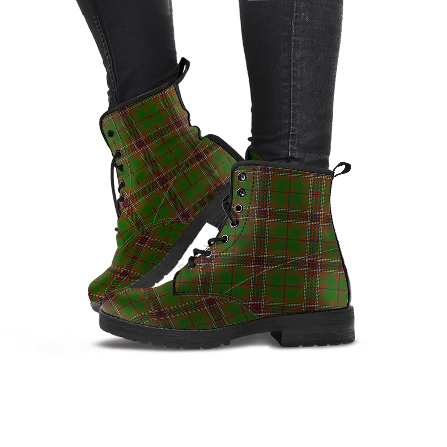 Murphy Tartan Leather Boots - Tartan Vibes Clothing