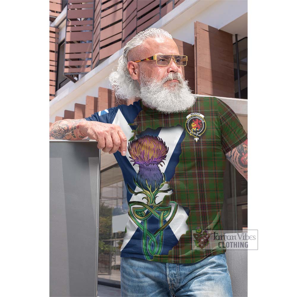 Tartan Vibes Clothing Murphy Tartan Family Crest Cotton T-shirt Scottish Thistle Celtic Inspired