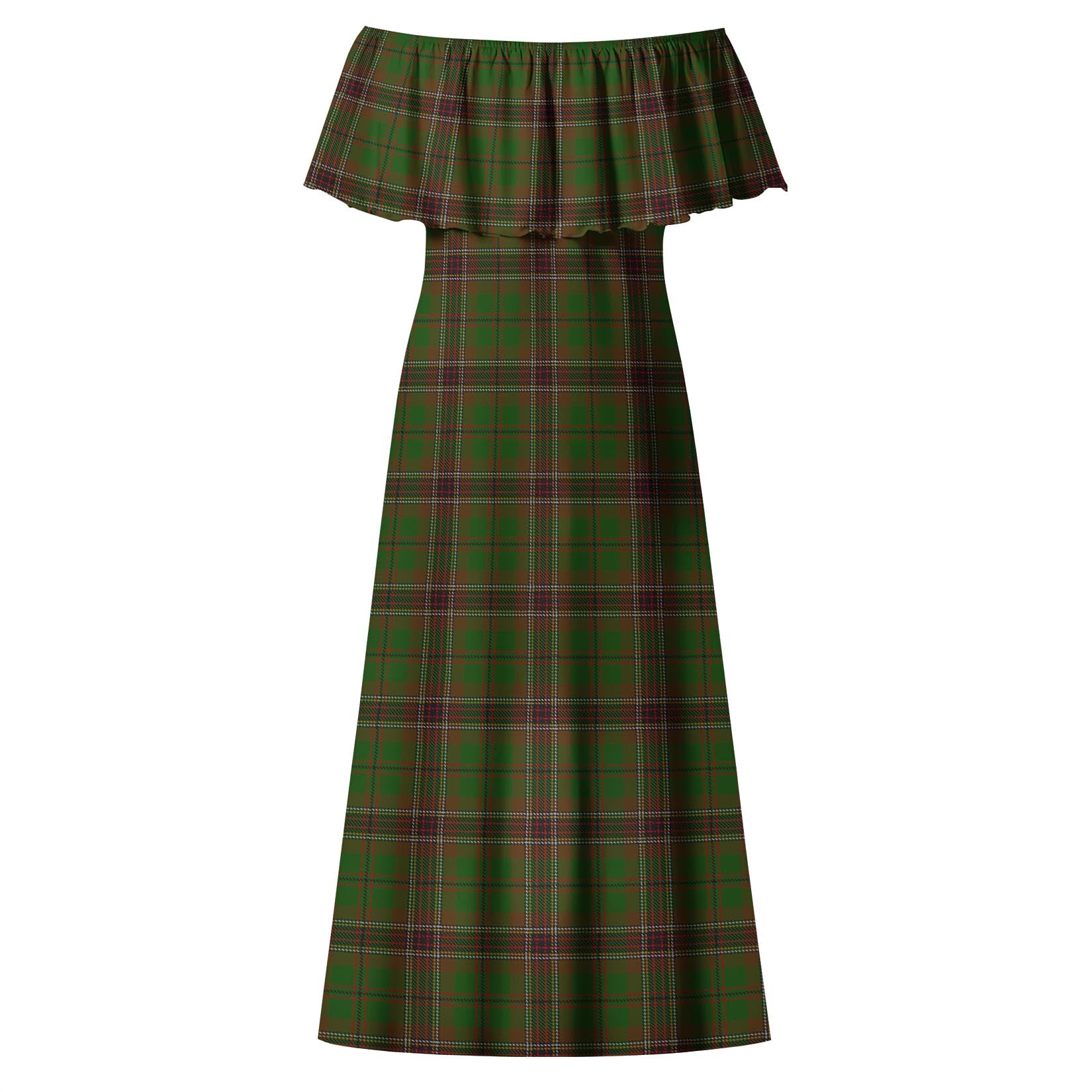 Murphy Tartan Off Shoulder Long Dress - Tartan Vibes Clothing