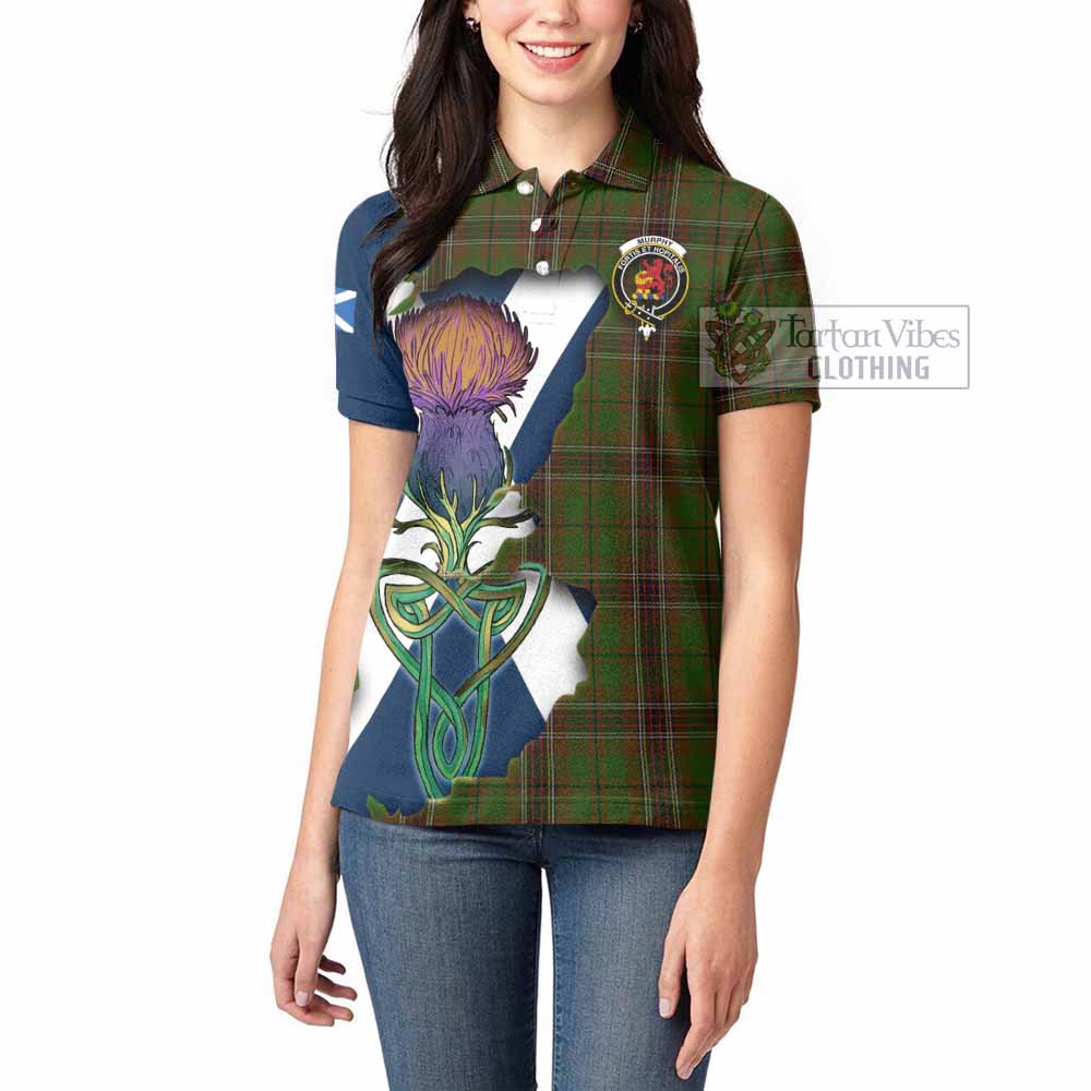 Tartan Vibes Clothing Murphy Tartan Family Crest Women's Polo Shirt Scottish Thistle Celtic Inspired