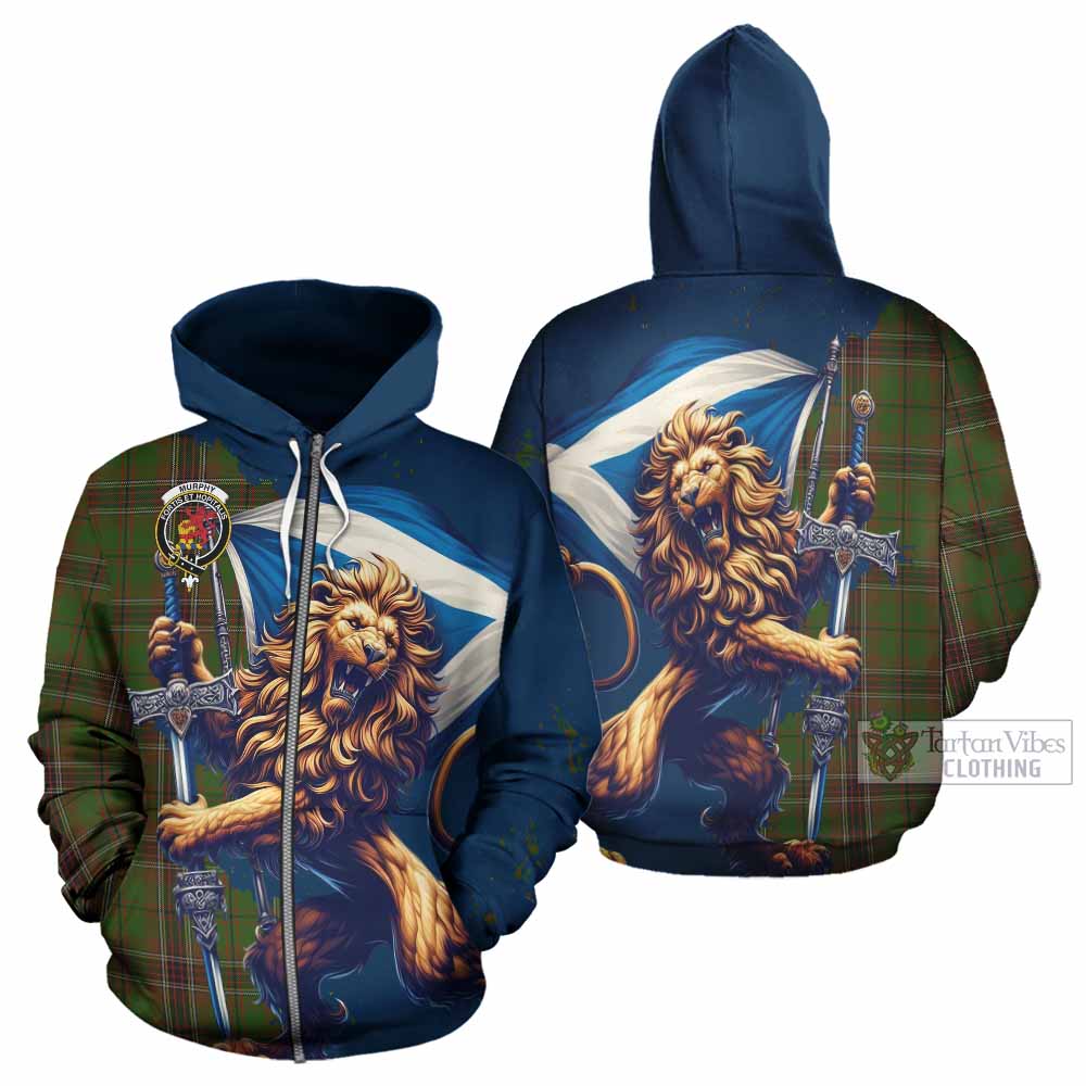 Murphy Tartan Family Crest Hoodie with Scottish Majestic Lion - Tartan Vibes Clothing